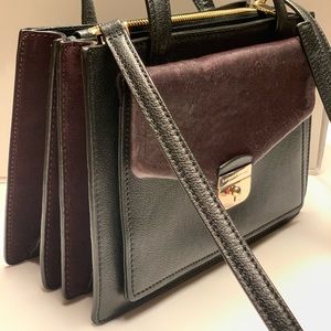 Kate Spade Black and Aubergine Faux Mink Bag